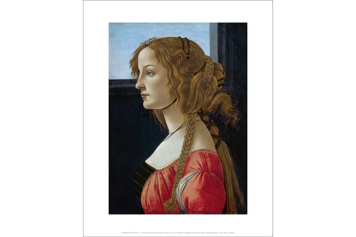 Miniprint Botticelli, Portrait einer Dame