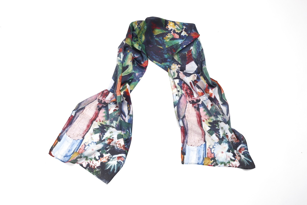 Silk scarf Macke, Walk in Flowers