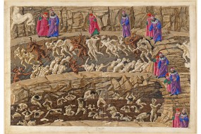 Art print Botticelli, Vergil and Dante